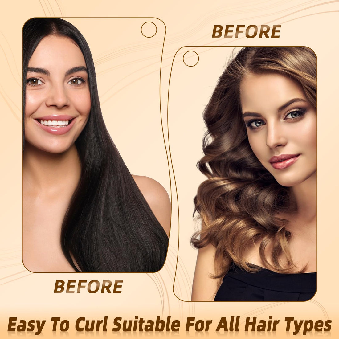 Overnight Heatless Hair Curler Blowout Rods Jumbo, Heatless Curls Satin Jumbo Flexi Rods to Sleep in,Soft Heatless Rod for All Hair Types,No Heat Overnight Sleeping Curls Styling Tools 3pcs Khaki