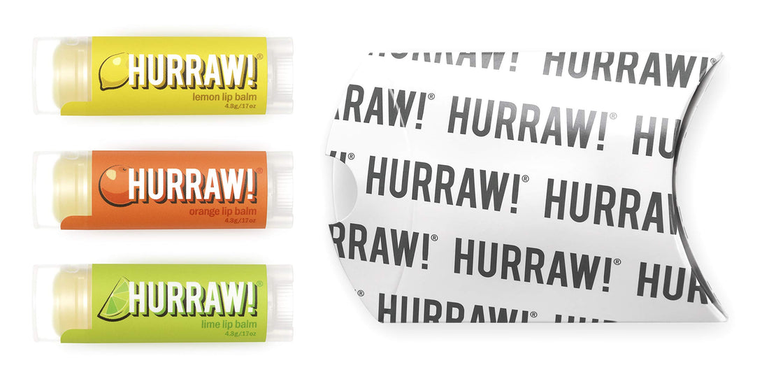 Hurraw! Lip Balms 3-pack: Lime, Orange, & Lemon