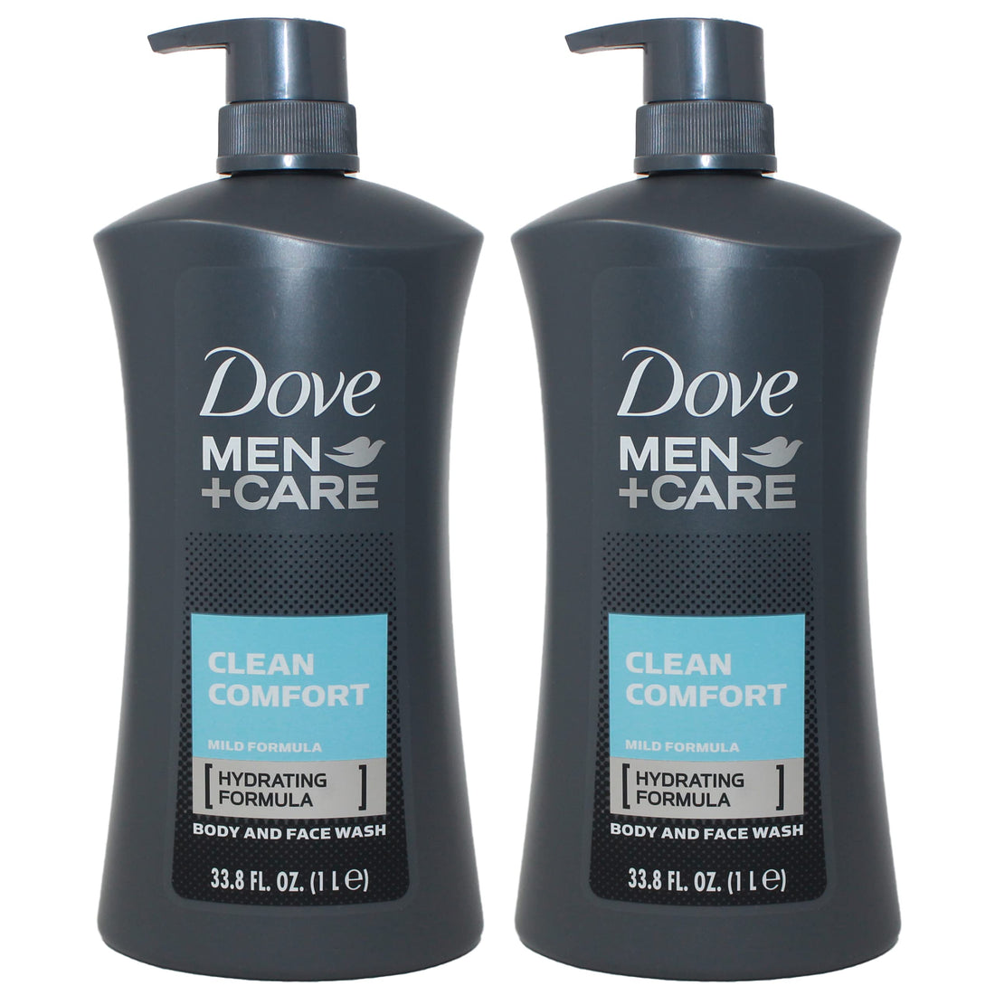 Dove Men Body Wash Clean Comfort 1 Liter (33.8 Oz) - Pack of 2