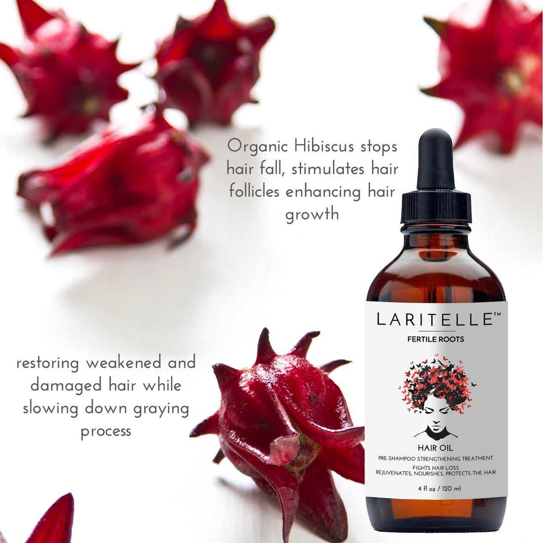 Laritelle Organic Hair Growth Set | Shampoo 17 oz + Conditioner 16 oz + Hair Loss Treatment 4 oz | Ayurvedic Herbs, Lavender, Ginger, Rosemary | NO GMO, Sulfates, Gluten, Alcohol, Parabens, Phthalates