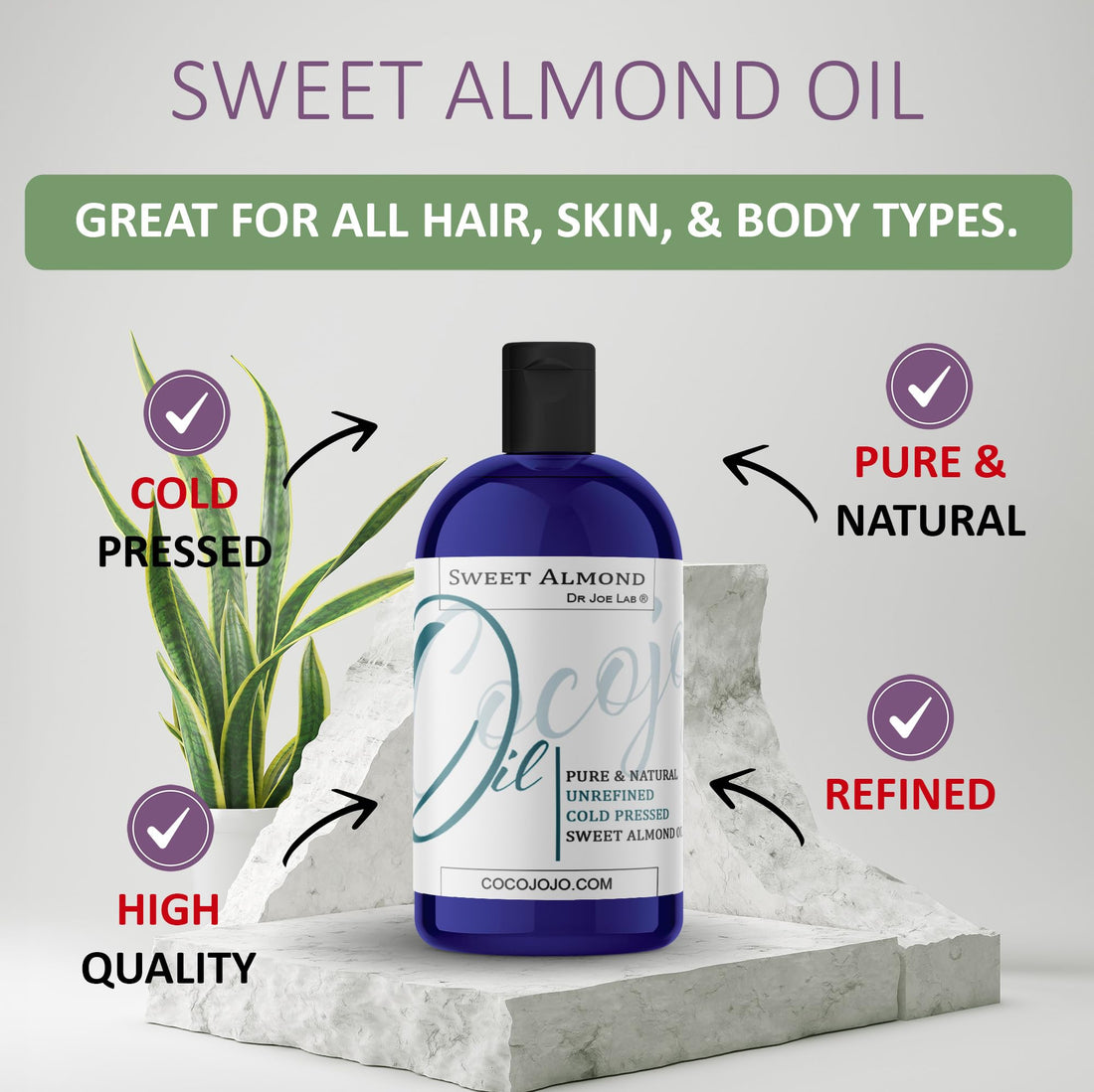 Sweet Almond Oil - 16 oz - Pure Unrefined Cold Pressed Non GMO Vegan Natural Bulk Carrier Oil Skin Hair Face Body Nails Cuticles DIY Formulation Soap Making Essential Oils - Packaging May Vary