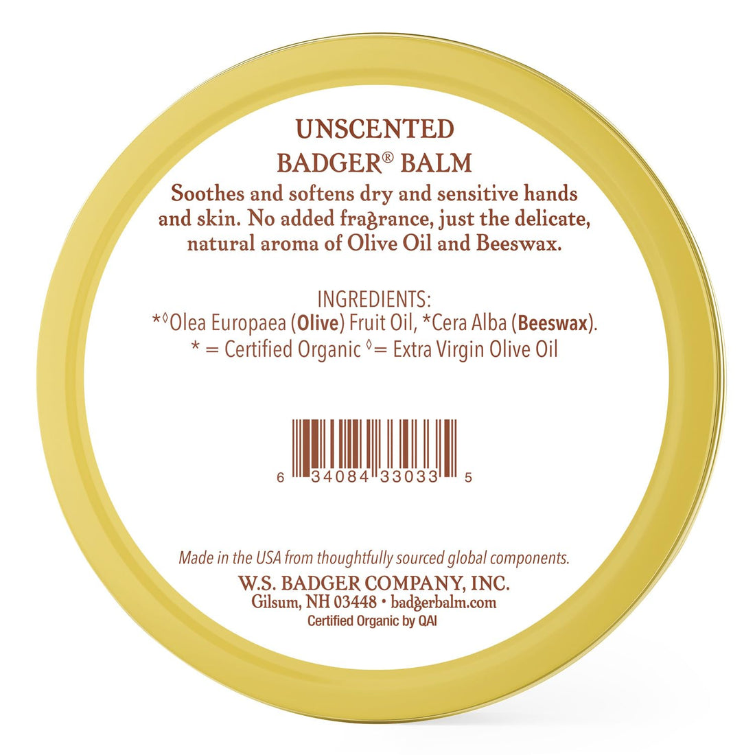 Badger Balm Balm- Unscented 2 oz