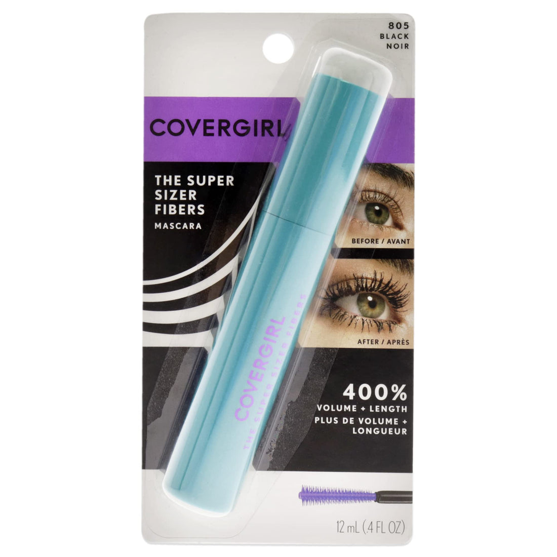 CoverGirl The Super Sizer Fibers Mascara, Black, 0.028 Pound