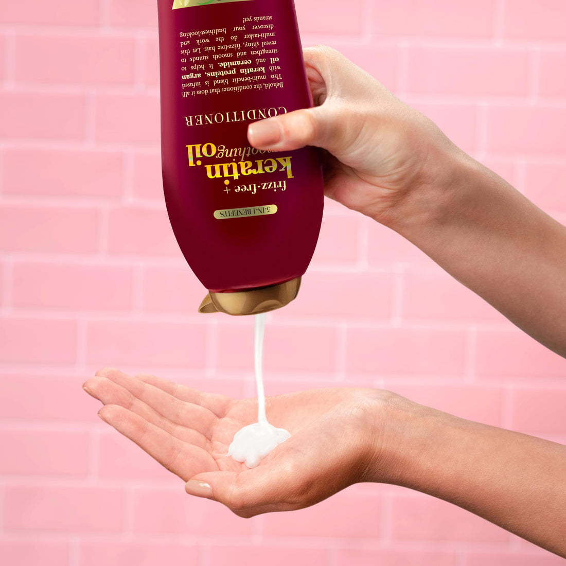 OGX Frizz-Free + Keratin Smoothing Oil Conditioner, 25.4 fl oz