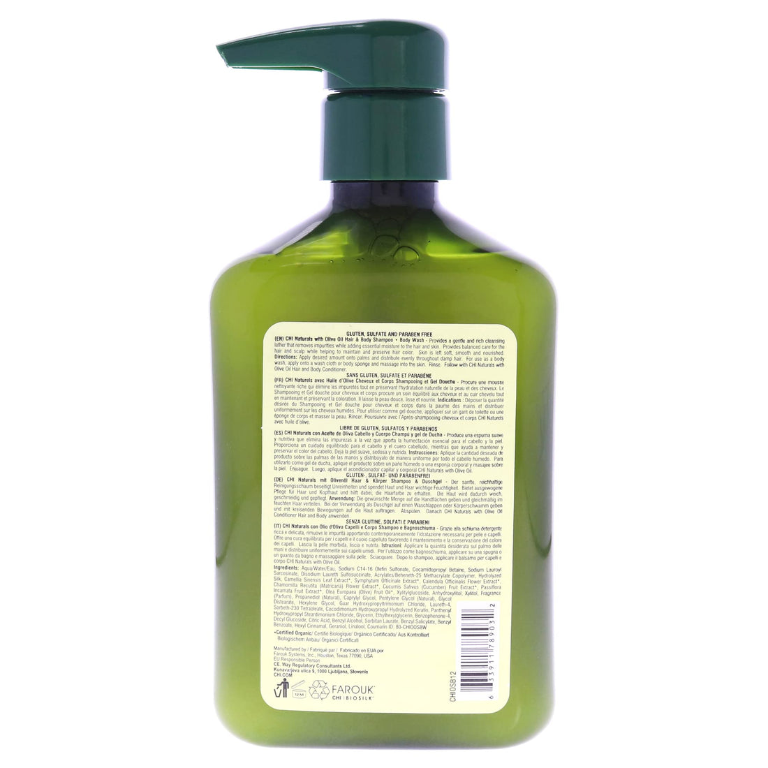 CHI Olive Organics Hair & Body Shampoo Body Wash (For Hair and Skin) 340ml/11.5oz