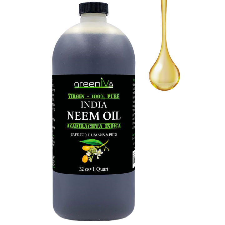 Greenive - Neem Oil - 100% Organically Grown Neem Oil - Cold Pressed Virgin Neem Oil - Exclusively on Amazon (32 Ounce)