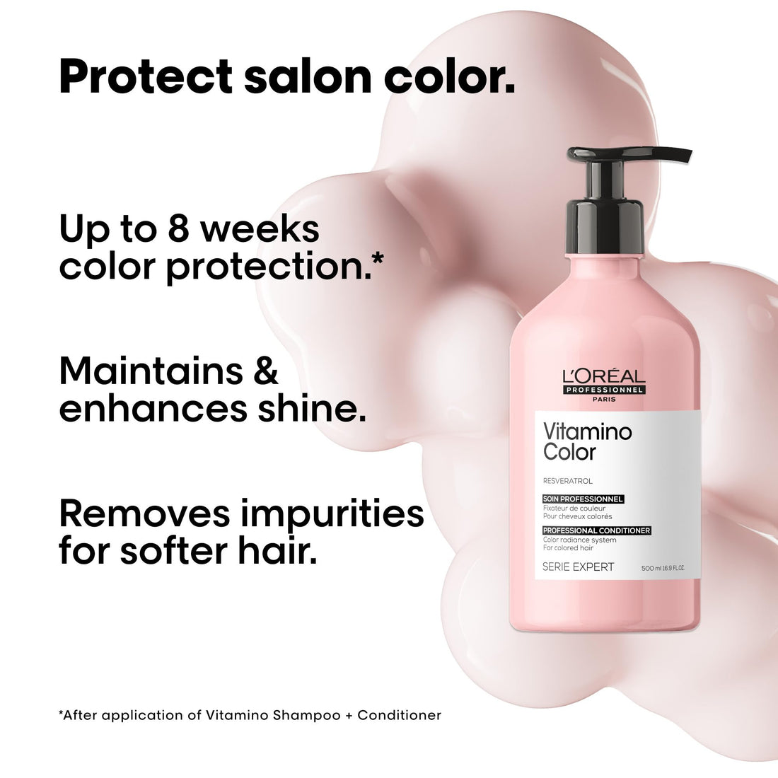 L'Oreal Professionnel Vitamino Color Conditioner - Protects & Preserves Hair Color, Ehances Shine & Vibrancy and Moisturizes & Detangles