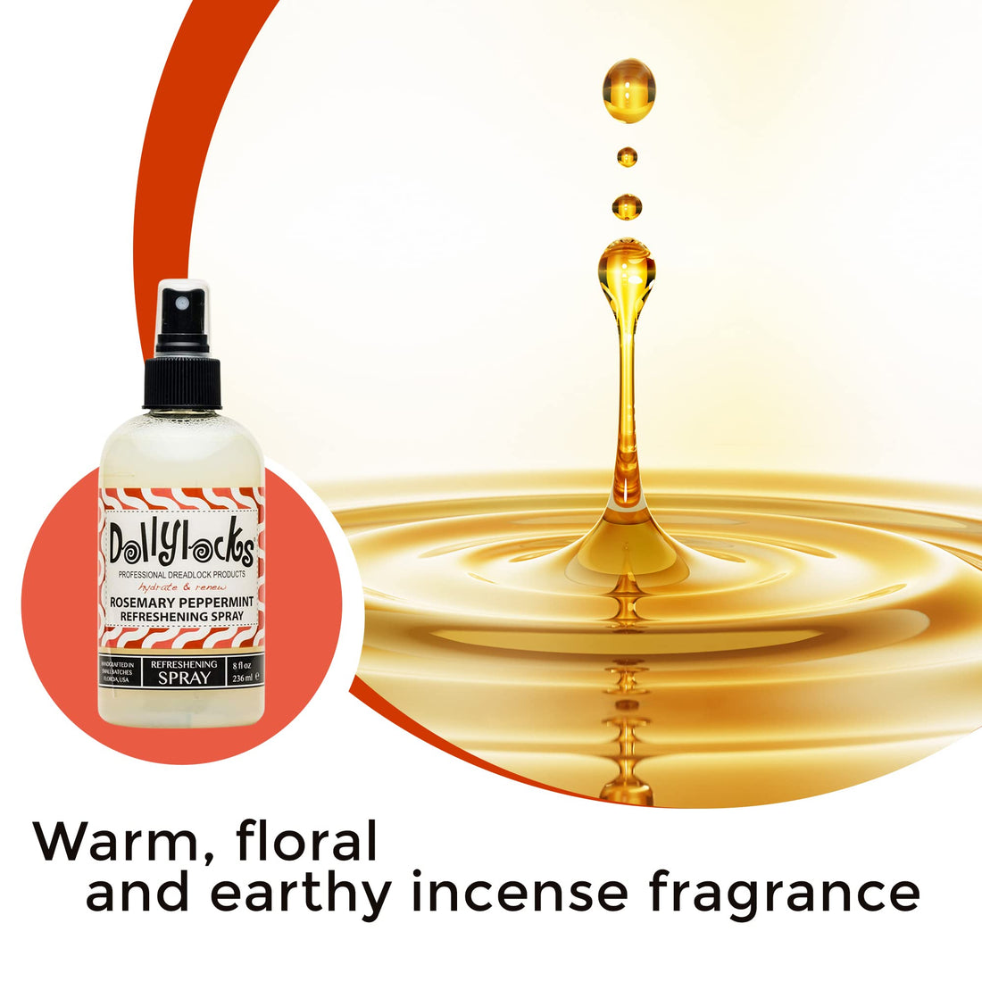 Dollylocks 8oz Rosemary Peppermint Dreadlock Refreshening Spray by Dollylocks Professional Organic Dreadlock Products