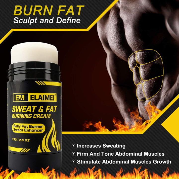 ELAIMEI Fat Burning Sweat Cream, Weight Loss Workout Enhancer Hot Gel for Belly, Slimming / Anti Cellulite Cream for Tummy for Body for Women and Men, Deep Tissue Massage & Muscle
