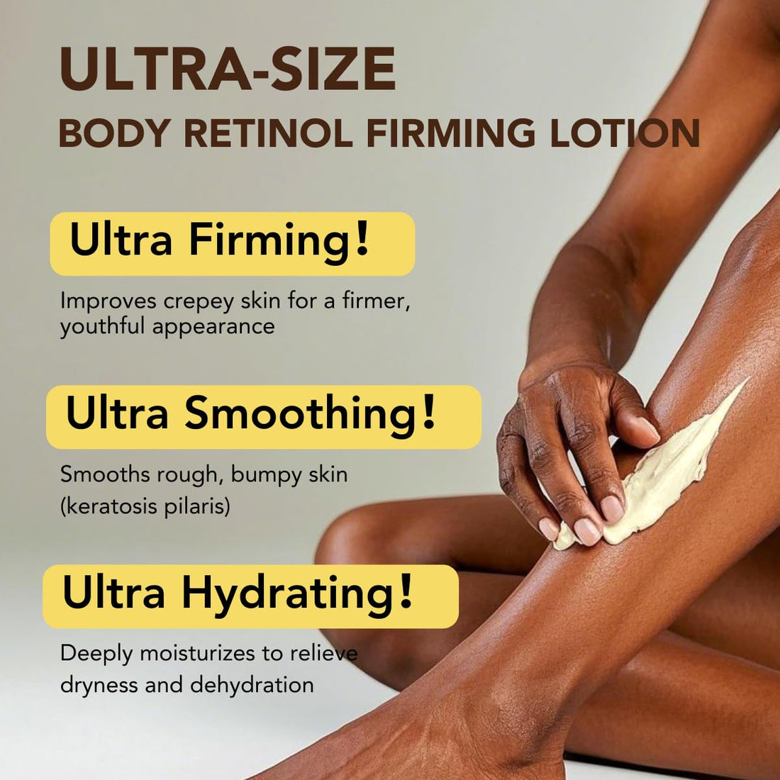 Ultra-Size Firming Retinol Body Lotion for Crepey Skin & Keratosis Pilaris with 0.05% Retinol, AHA, Collagen, Body Cream, Anti Aging Moisturizer 10.14 fl oz