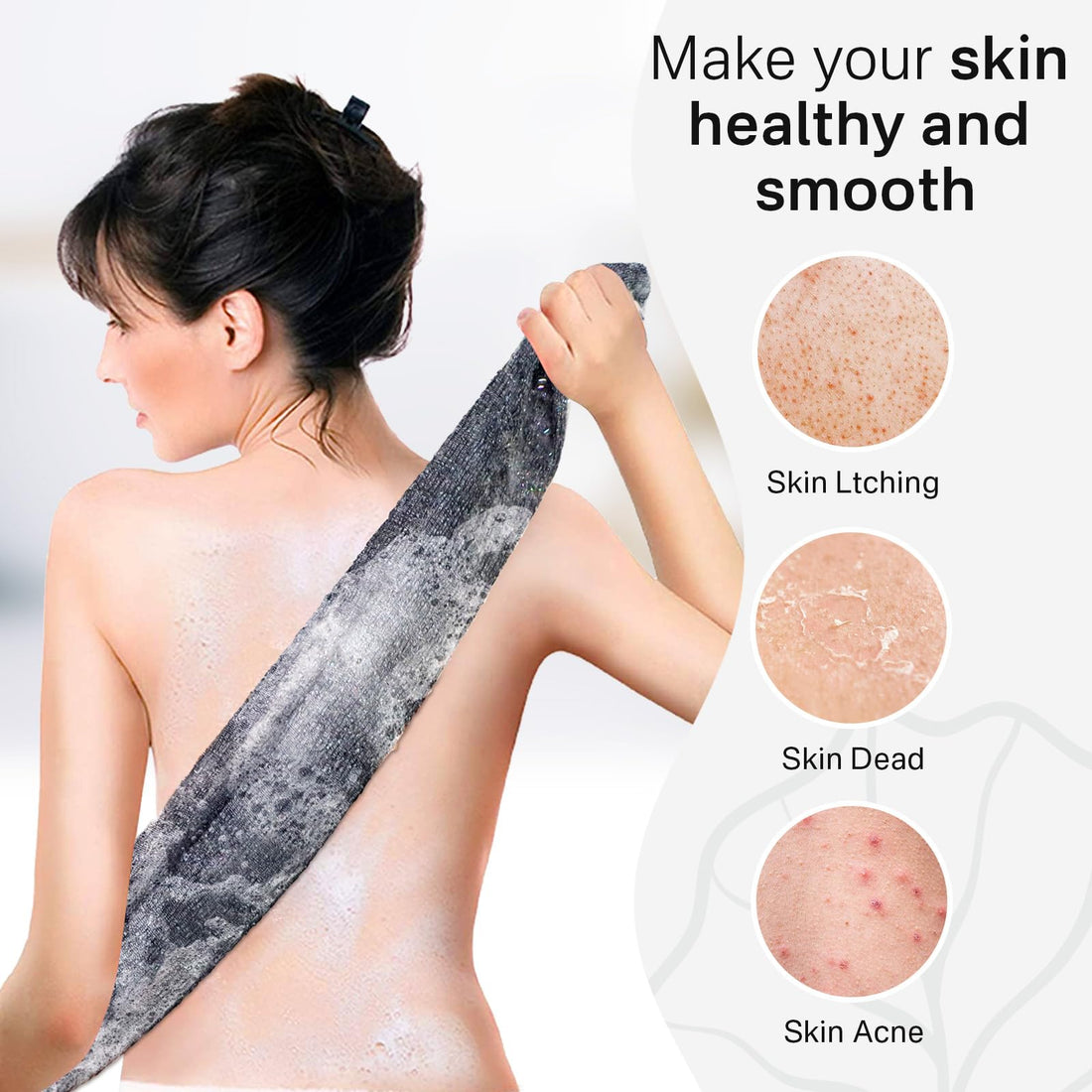 Yiclick Exfoliating African Net Sponge,Exfoliating Body Scrubber Exfoliator, Back Scrubber Bath Sponge, Exfoliate Rags Wash Cloth Loofah Sponge for Body Scrub, Exfoliating Washcloth Towel