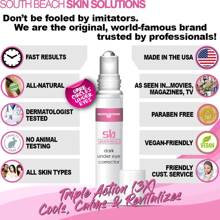 South Beach Dark Under Eye Corrector for Dark Circles Under the Eyes (2 pak) by South Beach Skin Solutions
