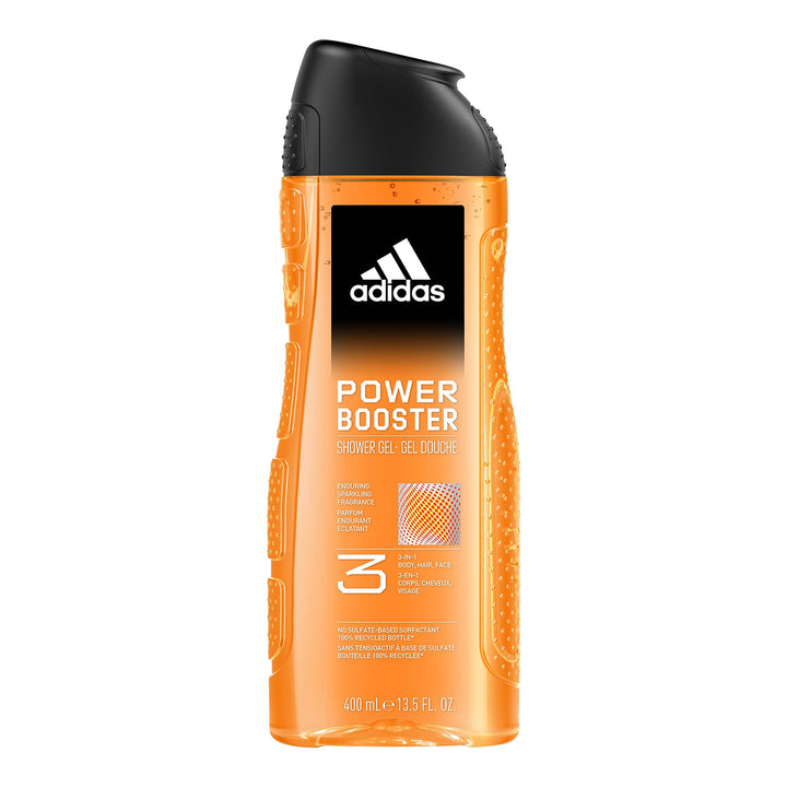CONFETTIWOW adidas - Power Booster 3-in-1 Shower Gel & Shampoo for Men 400ml