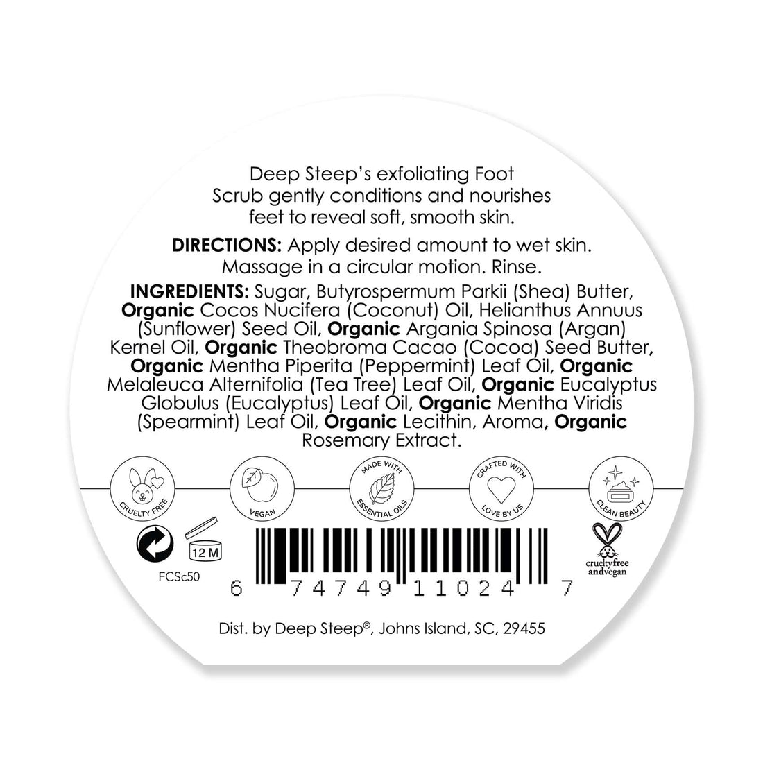 Deep Steep Candy Mint Foot Care Scrub, 9 Ounce