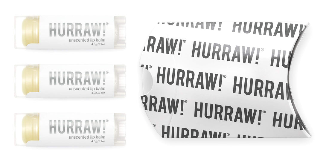Hurraw! Unscented Lip Balm, 3 Pack: Organic, Certified Vegan, Cruelty and Gluten Free. Non-GMO, 100% Natural Ingredients. Bee, Shea, Soy and Palm Free. Made in USA