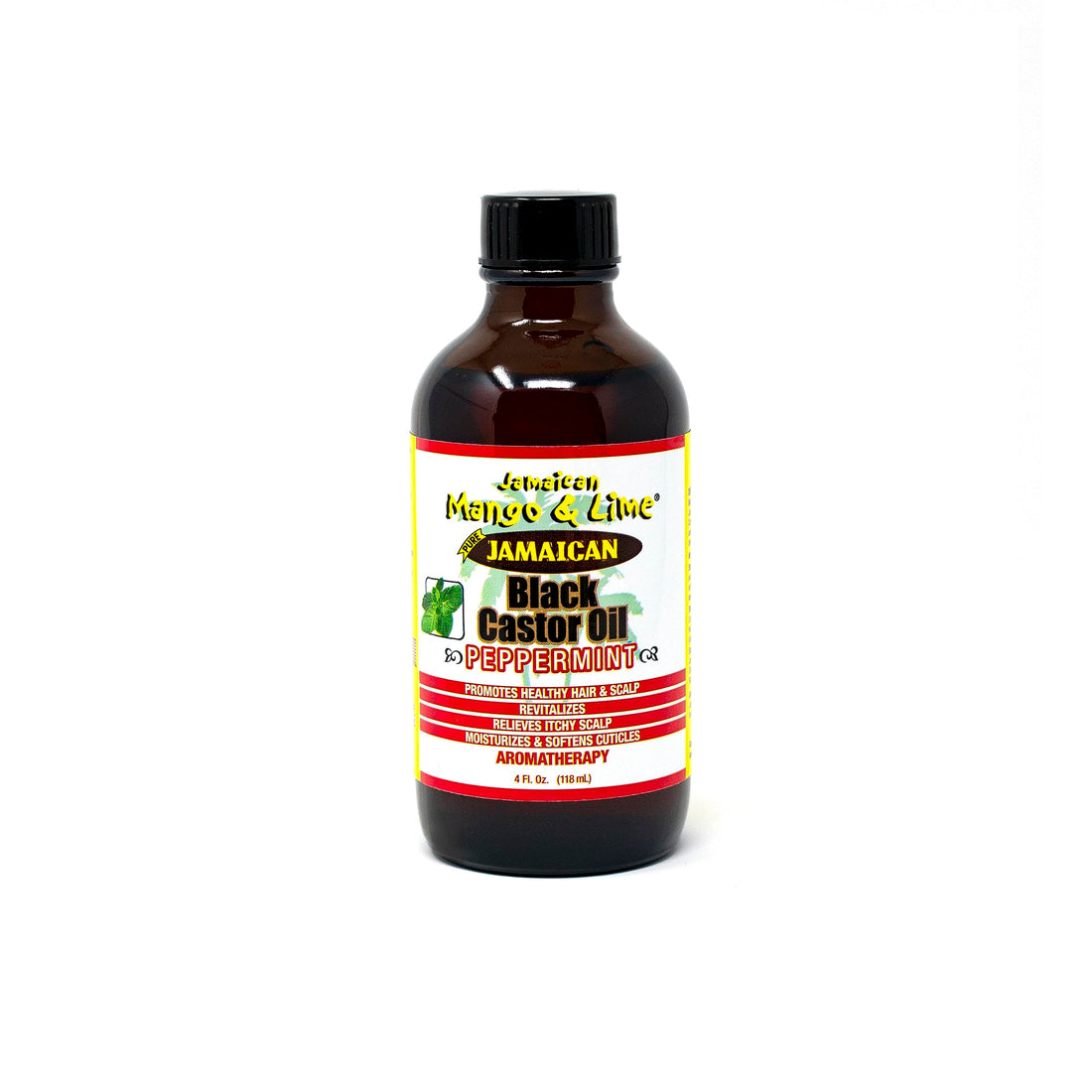 Peppermint Black Castor oil – Jamaican Mango & Lime – fast absorbing, nourishing natural oil, moisturizes dry flaky scalp & softens skin - relieves itching, repair & prevent breakage 4 oz