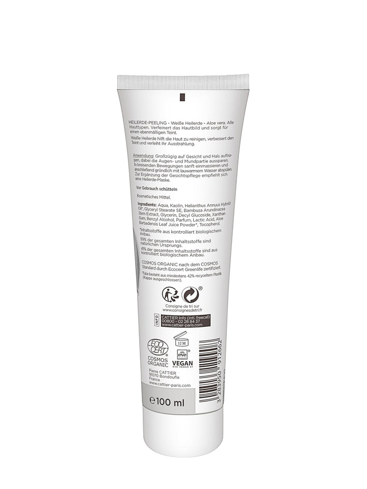 Cattier Organic White Clay Face Scrub With Aloe Vera 100 ml