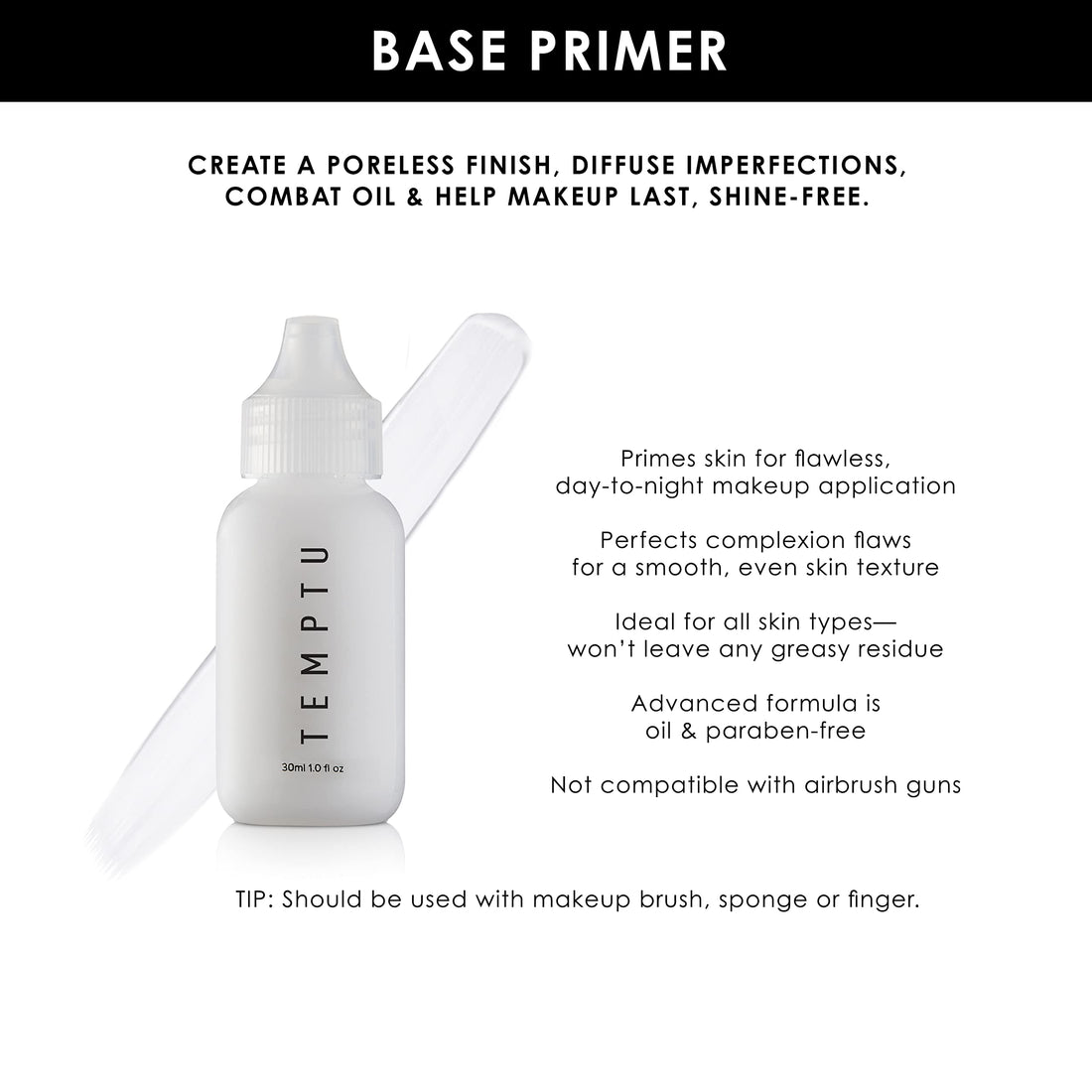 Temptu Pro S/B Silicon Based Primer 4oz Airbrush Makeup Product