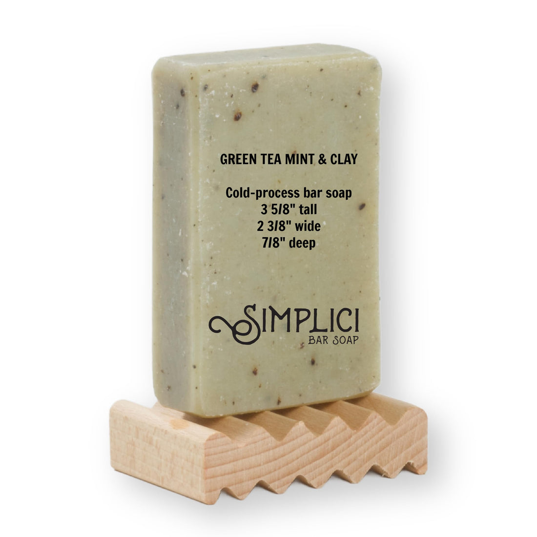 Simplici Green Tea, Mint & Clay Natural Soap (smooth + pure essential oils) 6 Bar Value Bag. Palm Free