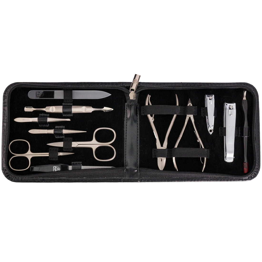 3 Swords Germany - brand quality 12 piece manicure pedicure grooming kit set for professional finger & toe nail care scissors clipper fashion leather case in gift box, Made in Solingen Germany (03850)