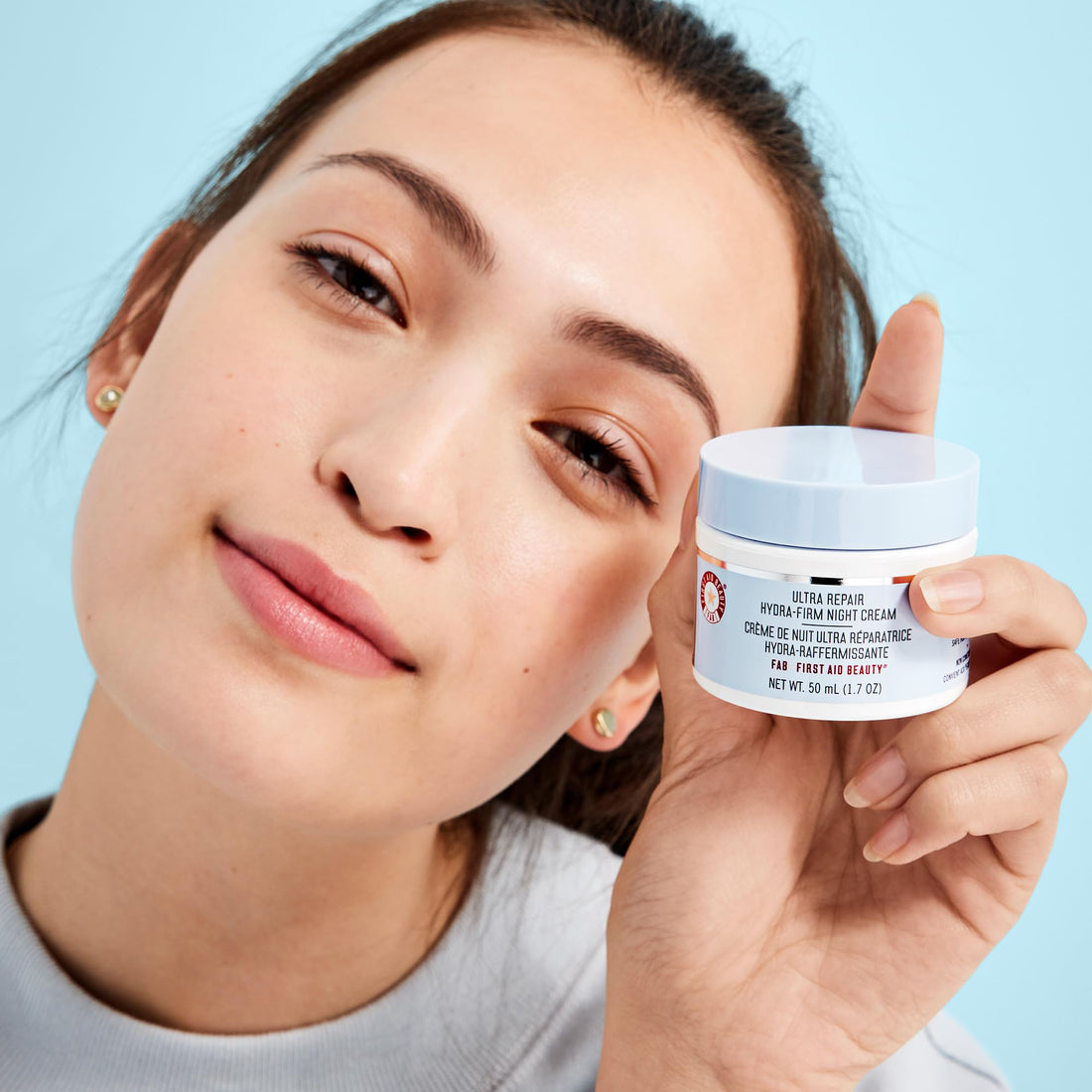 First Aid Beauty - Ultra Repair Hydra-Firm Night Cream, Hydrating Night Repair Skin Cream, Helps Visibly Combat Signs of Aging, Deeply Rich, Buttery Cream, Alcohol Free, Safe on Sensitive Skin, 1.7 oz