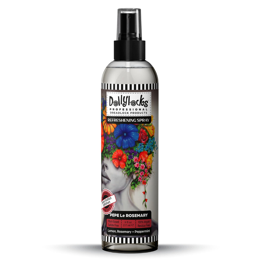 Dollylocks 8oz Rosemary Peppermint Dreadlock Refreshening Spray by Dollylocks Professional Organic Dreadlock Products