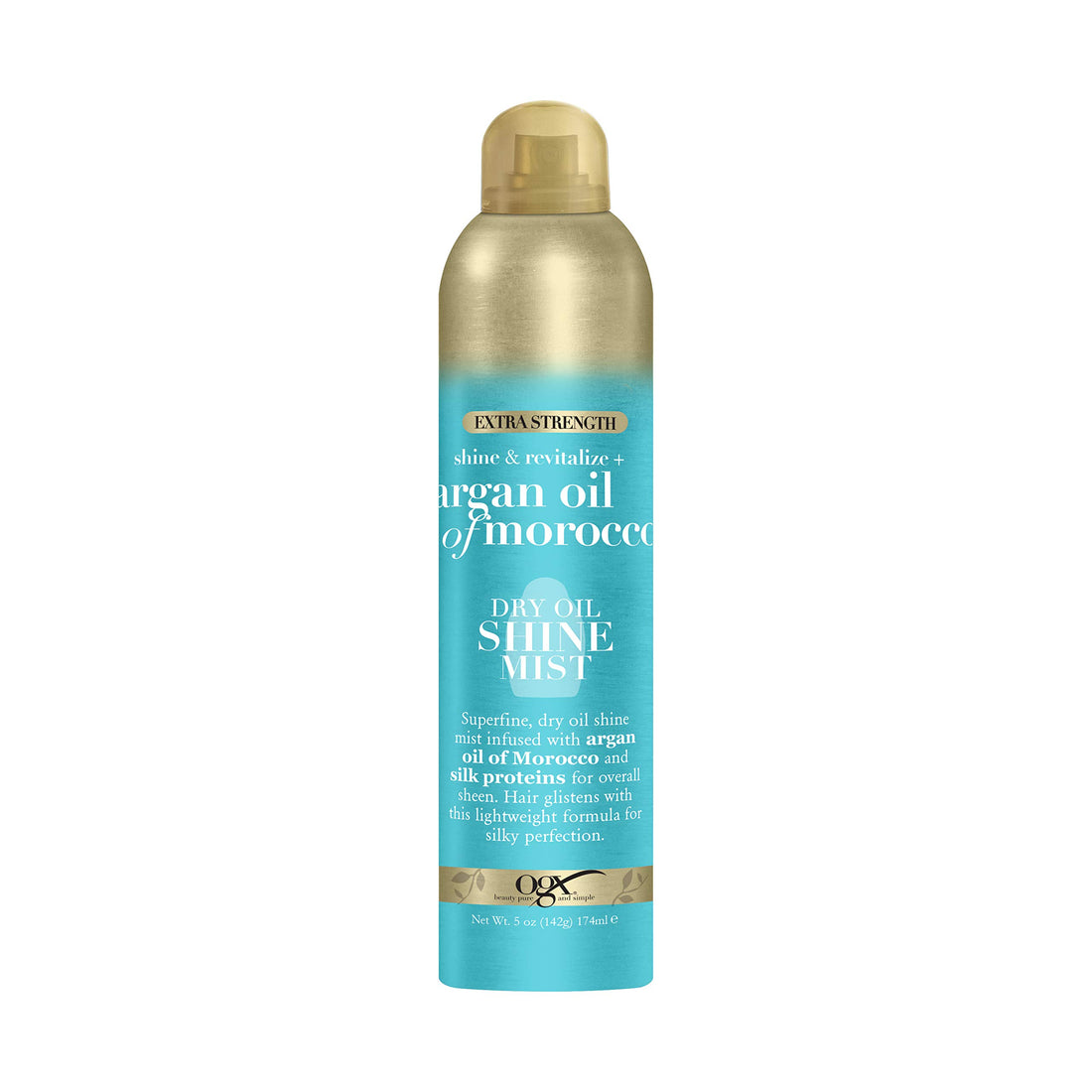 OGX Revitalize + Argan Shine Extra Strength Dry Oil Conditioning Mist with Argan Oil & Silk Proteins, Light Nourishing Hair Treatment to Soften Hair & Add Luminous Shine, 5 Ounce