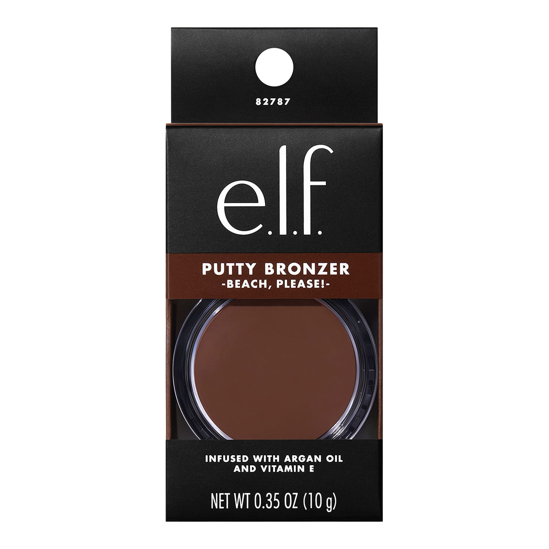 e.l.f. Putty Bronzer, Creamy & Highly Pigmented Formula, Creates a Long-Lasting Bronzed Glow, Infused with Argan Oil & Vitamin E, Beach, Please!, 0.35 Oz