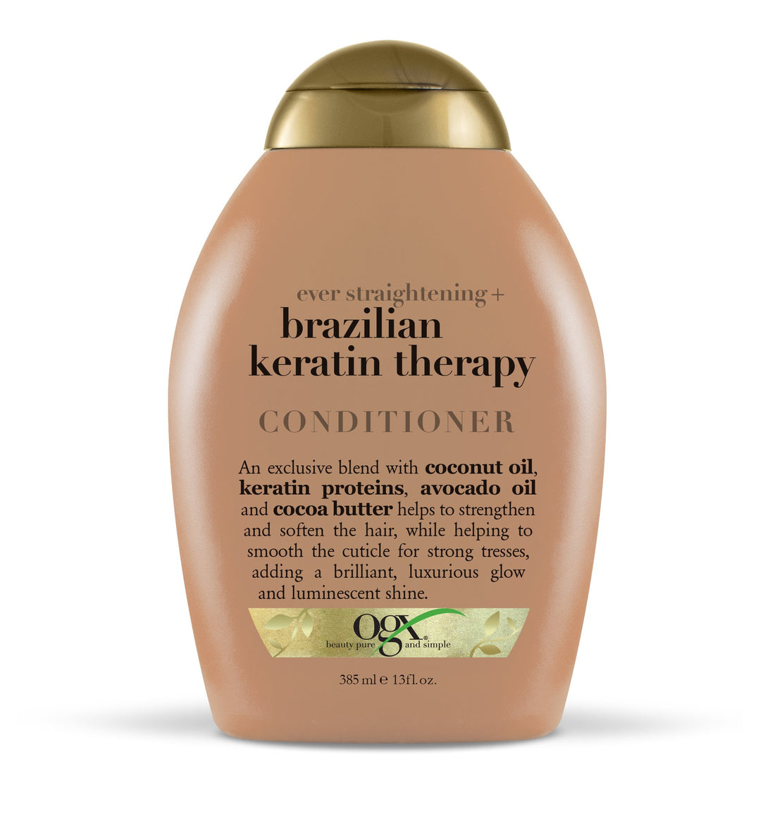 OGX Ever-straightening + Brazillian Keratin Therapy Shampoo and Conditioner 13 Oz, 2 Bottle Set