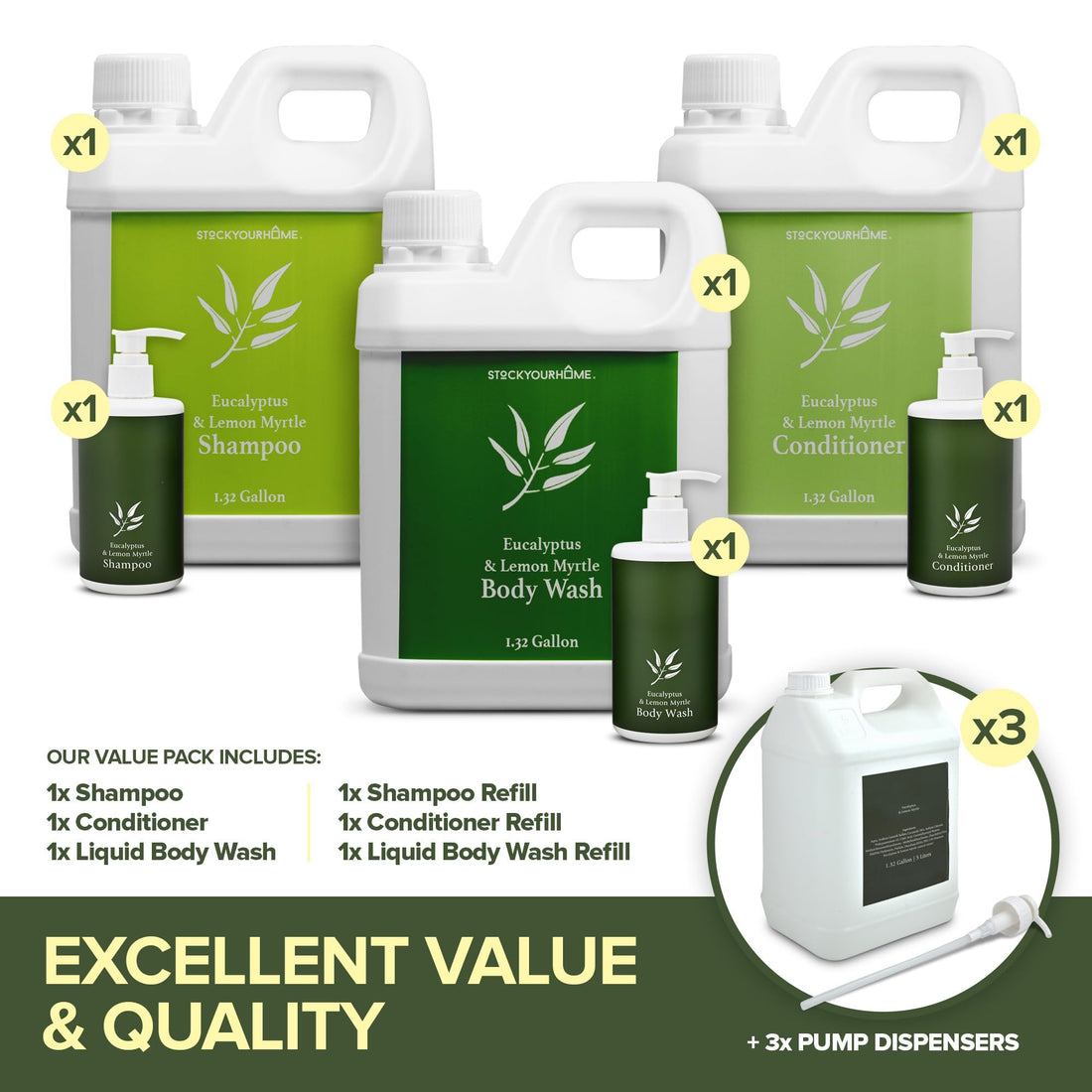 Shower Essentials Set for Men and Women, Includes 10 oz Body Wash, Shampoo, and Conditioner, Hydrating & Nourishing Shampoo Conditioner Body Wash Set, guest bathroom toiletries, for Hotels