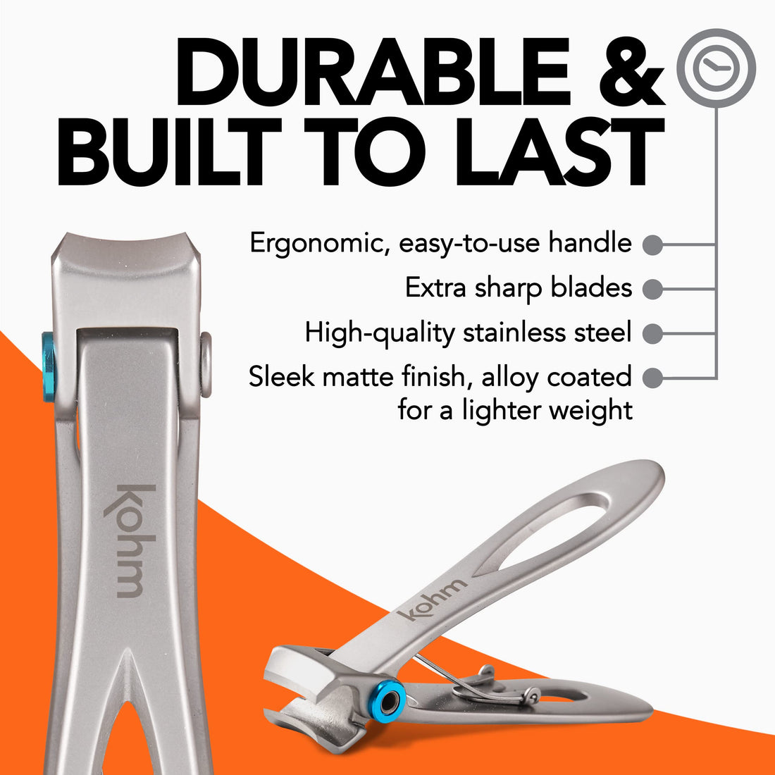 Kohm CP-120L 5mm Wide Jaw Nail Clipper for Thick Nails