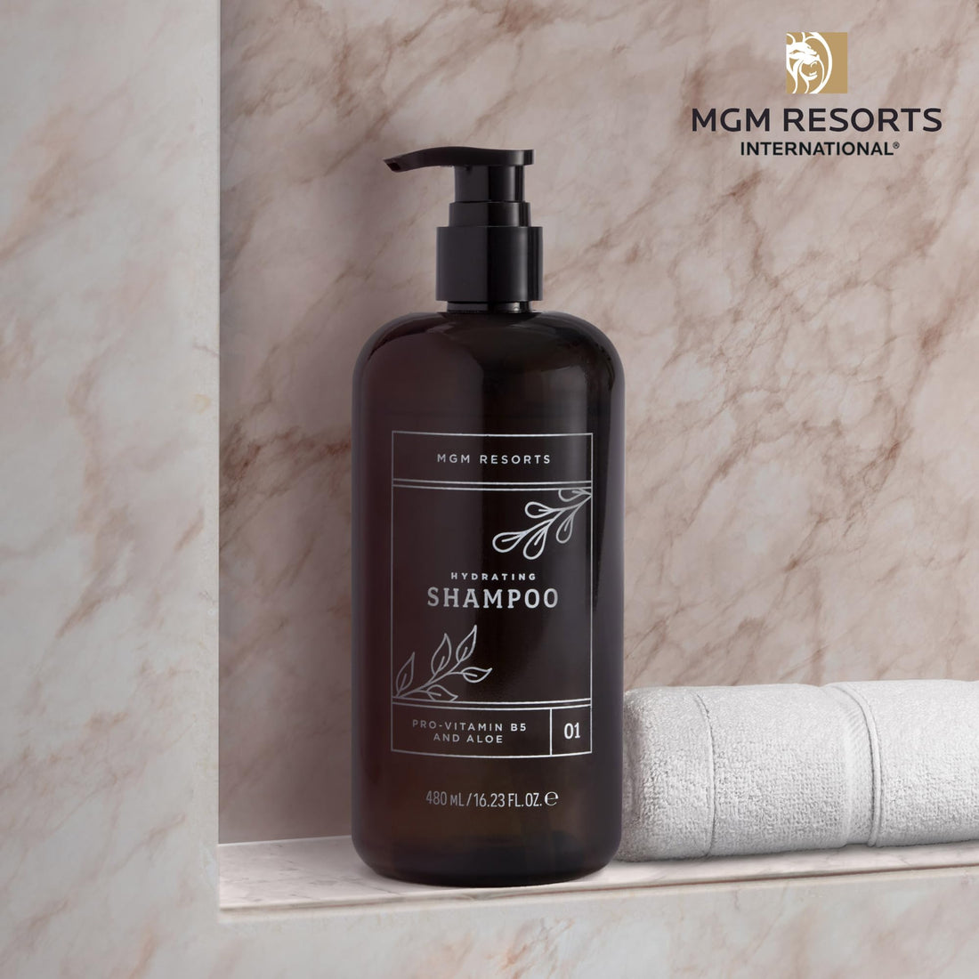 MGM Resorts Hydrating Shampoo - Pro-Vitamin B5 & Aloe - Scent of Fig, Cranberry & Bergamot - Hotel Shampoo - 16.23 oz