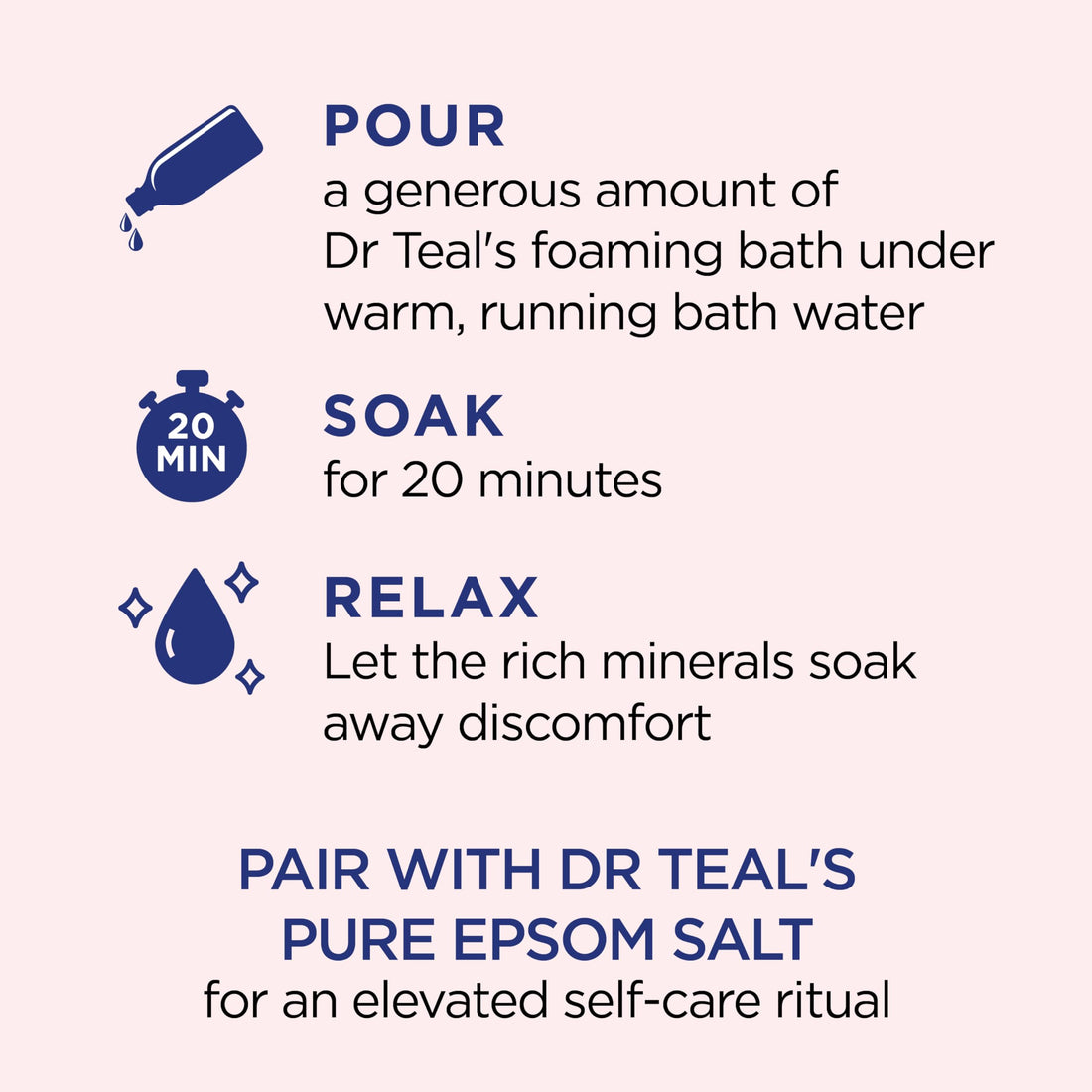 Dr Teal's Restore & Replenish Pure Epsom Salt & Essential Oils Pink Himalayan Foaming Bath 34 oz