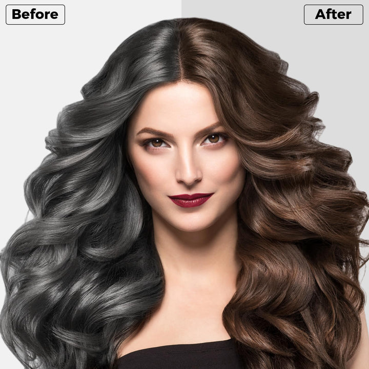 BELEZALIB Instant Dark Brown Hair Dye Shampoo for Women, Hair Color Shampoo for Gray Hair, 3 in 1-100% Gray Coverage - Natural Plant Ingredients, 16.9OZ/500ML