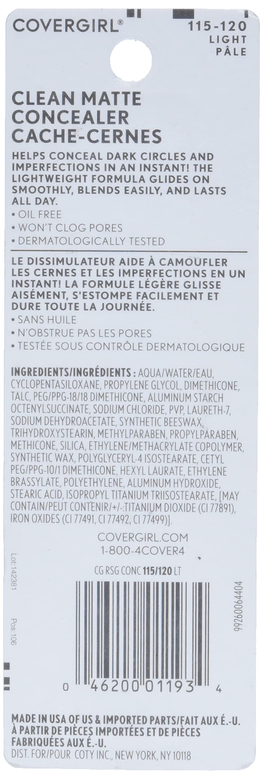 COVERGIRL Ready Set Gorgeous Fresh Complexion Concealer Light 115/120.37 oz