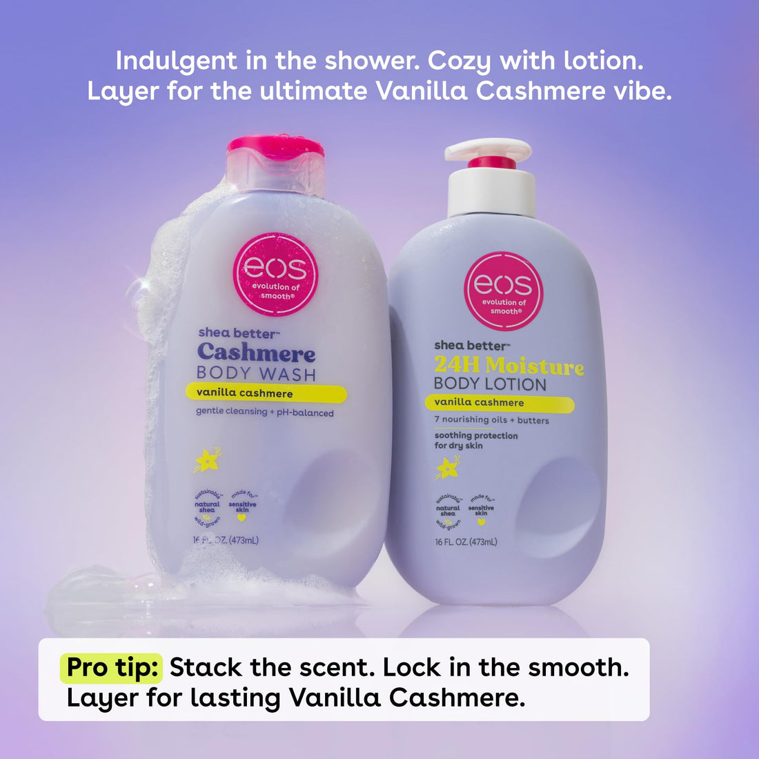 eos Travel Vanilla Cashmere Body Wash- Travel Size Essential, Toiletries, Mini Body Wash, 2.5 fl oz