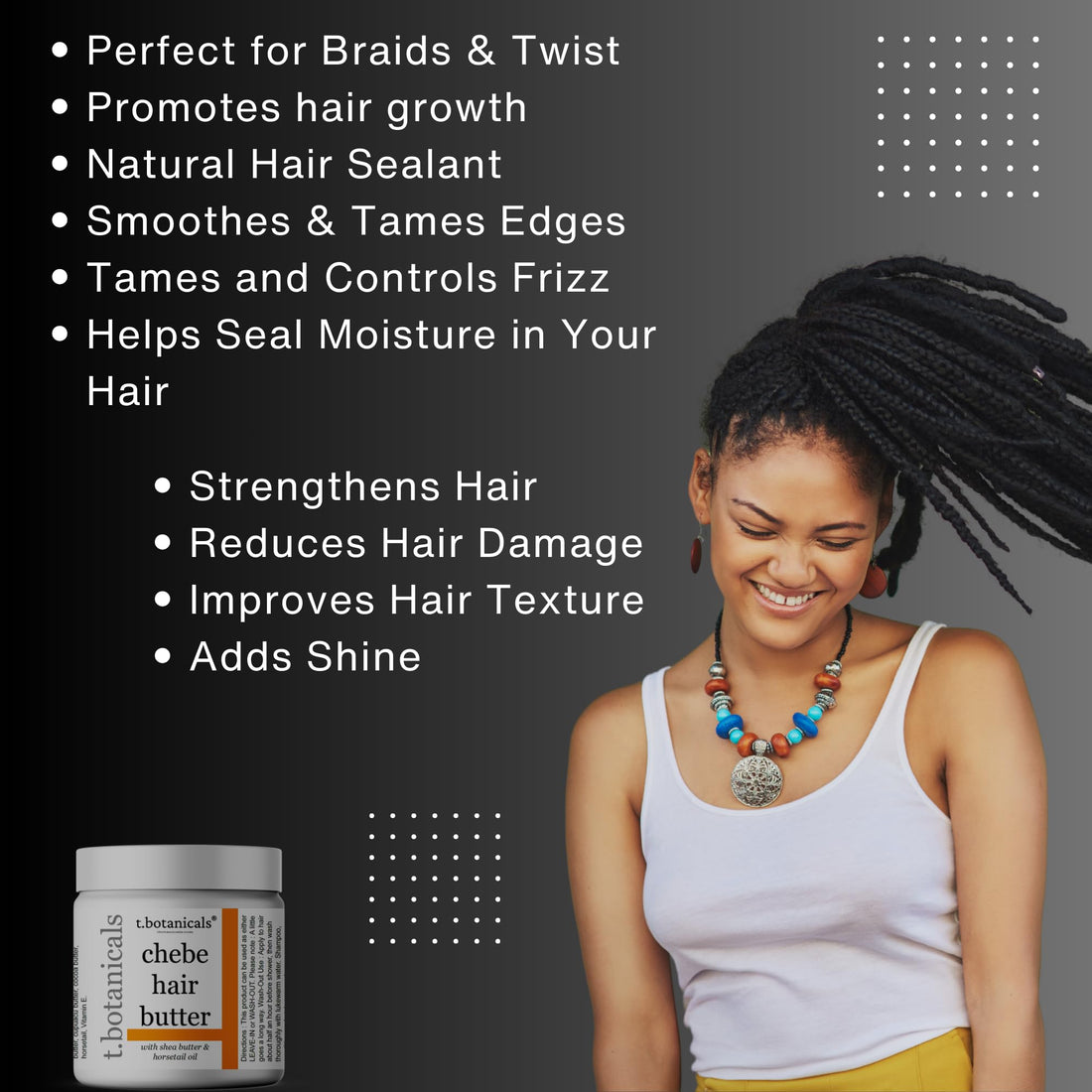 Chebe Butter and Leave In Conditioner Set for Lustrous Locks - Promote Longer, Stronger Hair Growth, Thickening and Eliminate Breakage with Infused Chebe Powder (Lavender, 8 oz each)