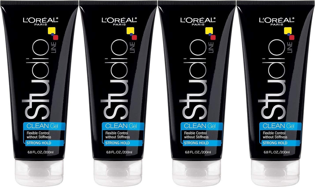 L'Oreal Studio Line Clear Minded Clean Gel, Strong Hold 6.80 oz (Pack of 4)