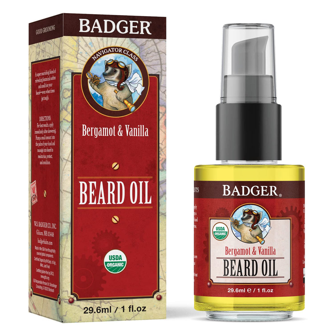 Badger Company, Beard Oil, Navigator Class, Man Care, 1 fl oz (29.6 ml)
