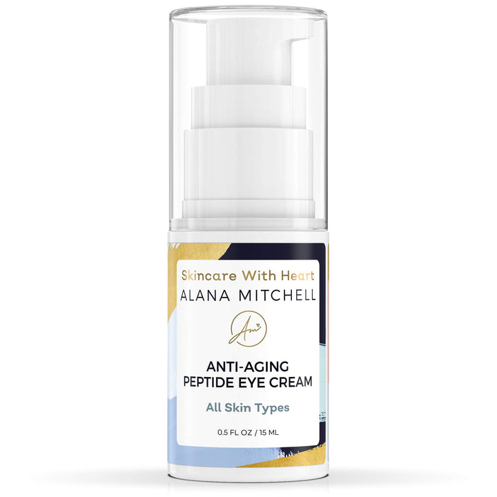 Anti-Aging Firming Peptide Eye Cream By Alana Mitchell - Look Younger, Reduce Wrinkles, Diminish Fine Lines & Erase Crow’s Feet - Deep Hydration & Nourishing - For Day & Night Use - Non Greasy .5oz