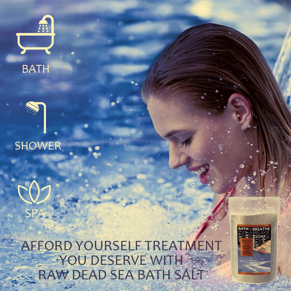 19 lbs Raw Dead Sea Salt Not Cleaned - Still Contains All Dead sea Minerals Including Dead sea Mud - Fine Medium Grain Bath Salt Large resealable Bulk Pack (Packaging May Vary)