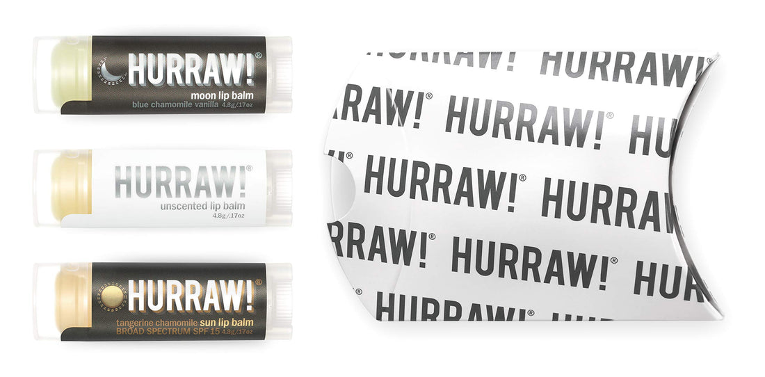 Hurraw! Lip Balms 3 Pack: Sun With Spf 15, Unscented, Moon