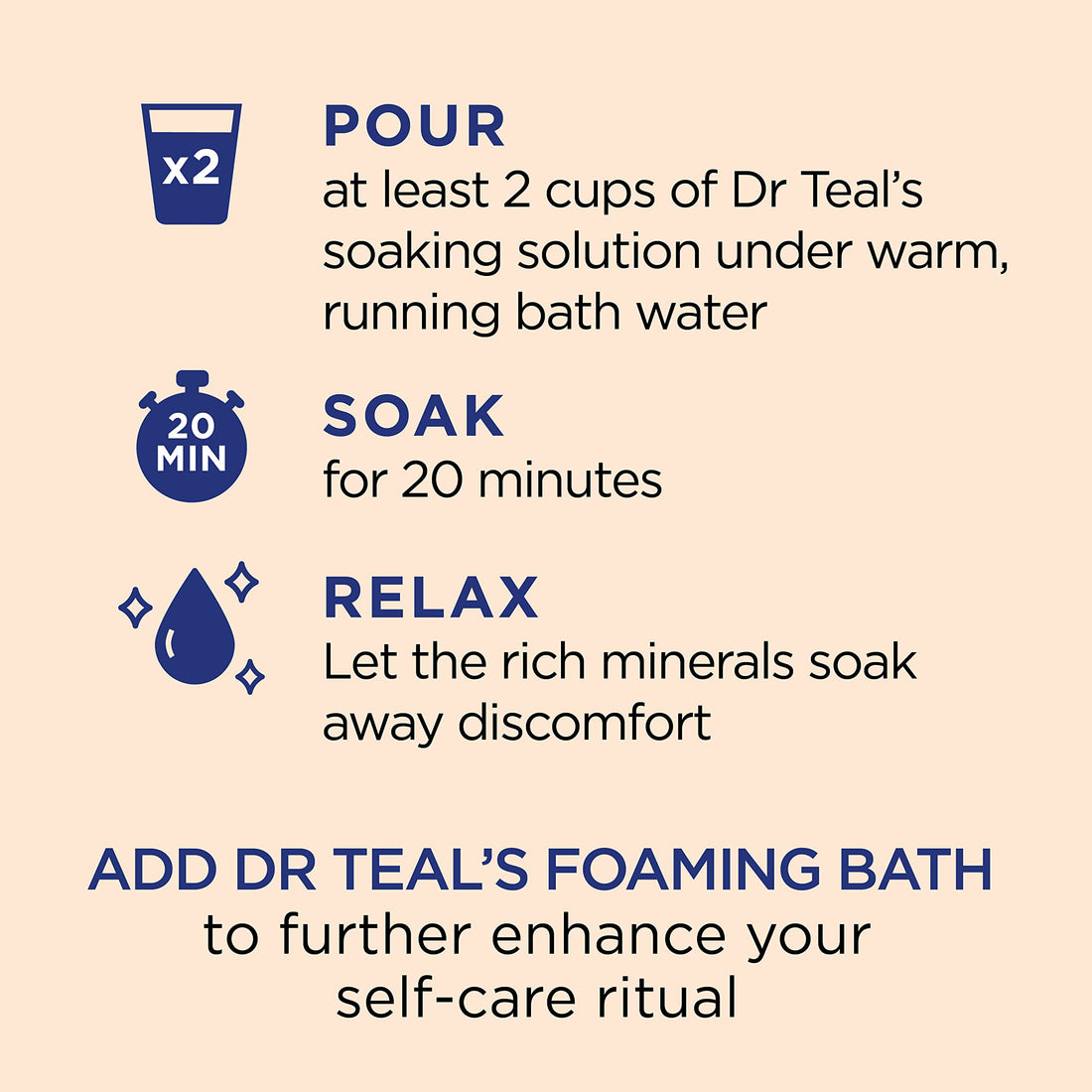 Dr Teal's Epsom Magnesium Salt Soak, Glow & Radiance with Vitamin C & Citrus Essential Oils, 3 lbs