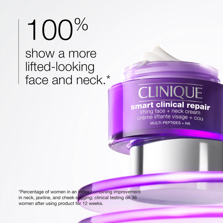 Clinique Smart Clinical Repair Lifting Face + Neck Cream with Peptides + Hyaluronic Acid | Anti-Aging + Hydrating, 1.7 Fl Oz