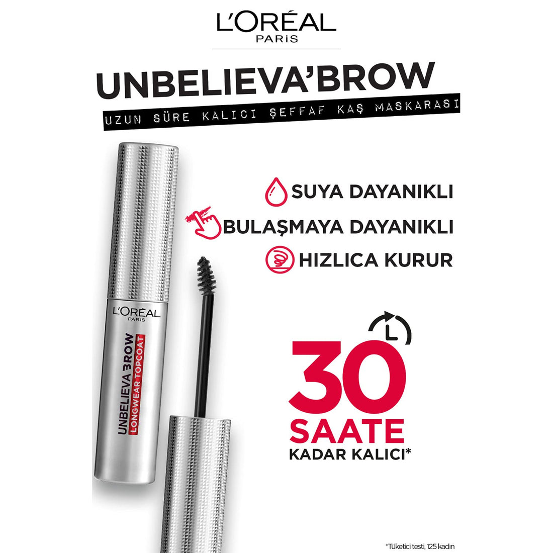 L'Oreal Paris Unbelieva-Brow Longwear Eyebrow Topcoat, Waterproof, Smudge-resistant, Transfer- Proof, Quick Drying, Easy and quick application with precise brush, Universal Transparent, 0.15 fl. oz.