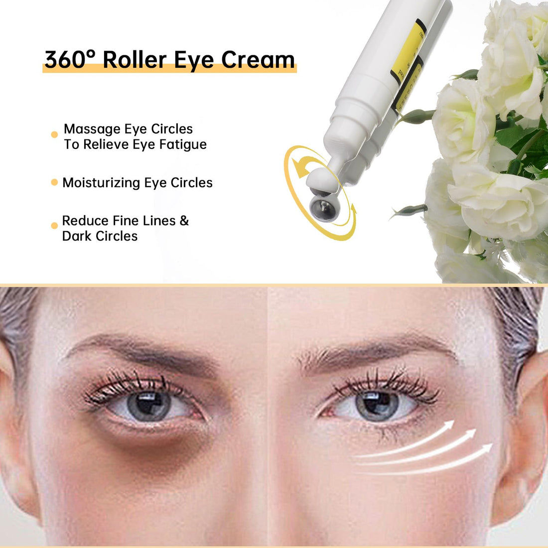 MIZEEYE Snail Peptide Eye Cream For Moisturizing, 17 ML Snail Mucin Under Eye Cream With Niacinamide, Hyaluronic Acid For Dark Circles, Puffiness and Fine Lines.
