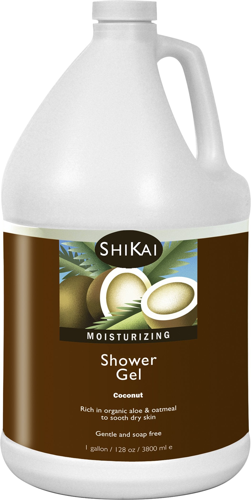 ShiKai Daily Moisturizing Shower Gel (Coconut, 1 Gallon) | Gentle Soap-Free Formula | with Aloe Vera & Oatmeal for Soft Healthy Skin | Dry Skin Relief