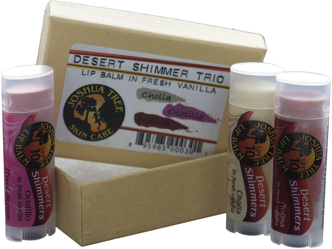 Joshua Tree Balm Lip - Desert Shimmer Trio Gift Set (Cholla, Ocotillo and Nolina)