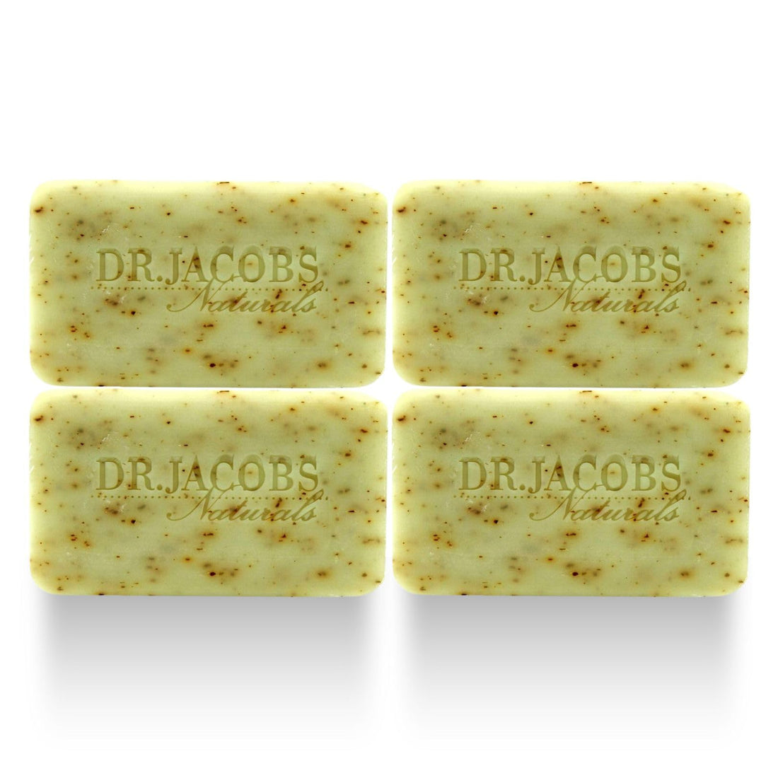 DR.JACOBS NATURALS Castile 5 oz Bar Soap for Face and Body Triple Milled Loofah Exfoliating Vegan (Minty Cucumber Mojito)(4-pack)