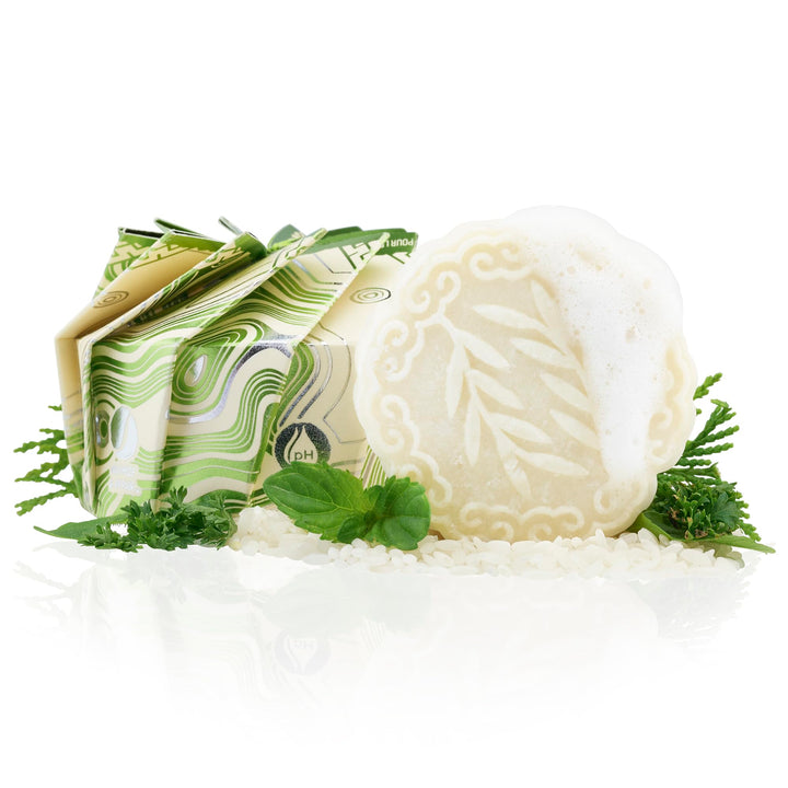 Viori Tea Tree Mint Essential Oil Shampoo Bar - Made with Rice Water for Hair Growth - Handcrafted Sulfate Free Shampoo